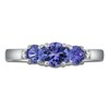 Thumbnail Image 3 of Natural Tanzanite & Diamond Accent Three-Stone Ring Sterling Silver