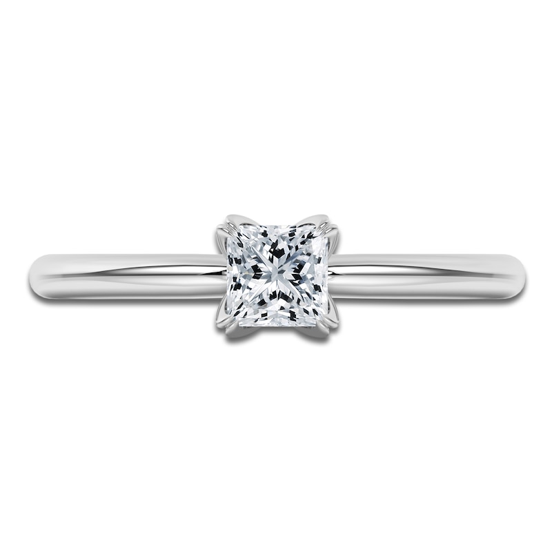 Main Image 3 of Certified Princess-Cut Diamond Solitaire Engagement Ring 1/2 ct tw Platinum (VS2/F)