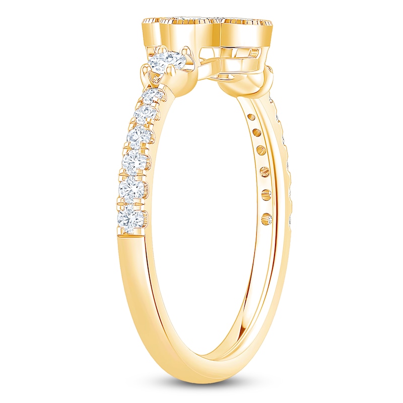 Main Image 2 of Diamond Clover Fashion Ring 5/8 ct tw 10K Yellow Gold