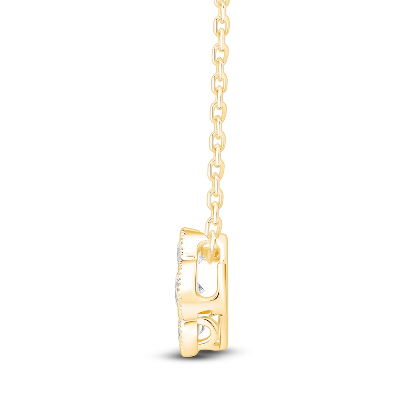 Main Image 2 of Diamond Clover Necklace 3/8 ct tw 10K Yellow Gold 18"