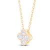 Thumbnail Image 3 of Diamond Clover Necklace 3/8 ct tw 10K Yellow Gold 18"
