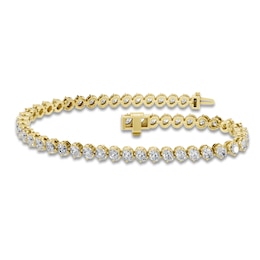 Oval-Cut Lab-Grown Diamond Tennis Bracelet 5 ct tw 14K Yellow Gold 7"