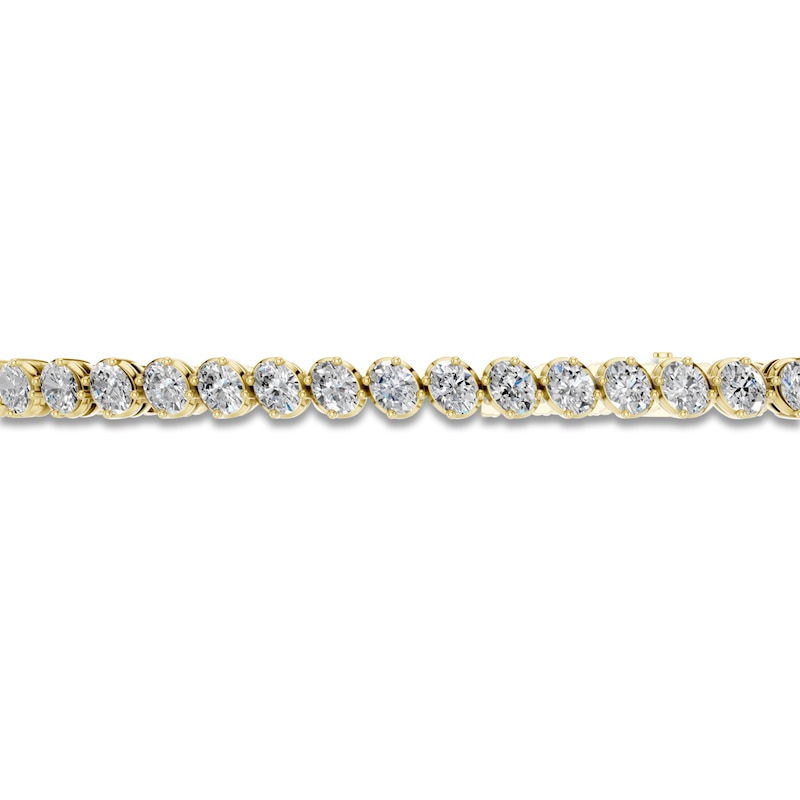Main Image 2 of Oval-Cut Lab-Grown Diamond Tennis Bracelet 5 ct tw 14K Yellow Gold 7"