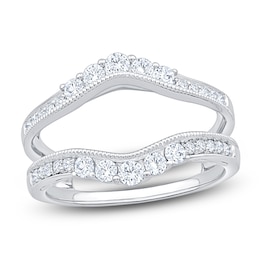 Certified Diamond Milgrain Enhancer Ring 5/8 ct tw 14K White Gold