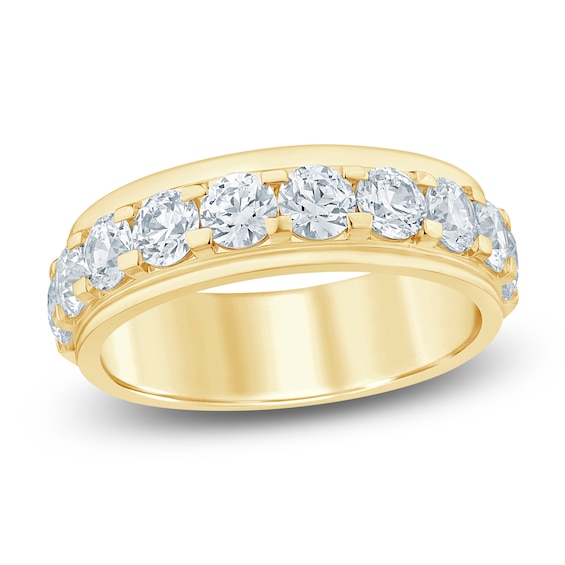 Men's Lab-Grown Diamond Stepped Edge Band 3 ct tw 14K Yellow Gold