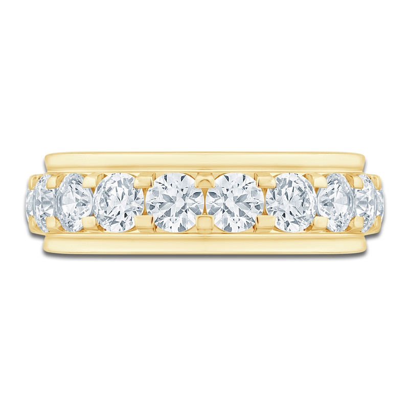 Main Image 3 of Men's Lab-Grown Diamond Stepped Edge Band 3 ct tw 14K Yellow Gold