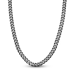 Curb Chain Necklace 8mm Stainless Steel & Black Ion Plating 18"