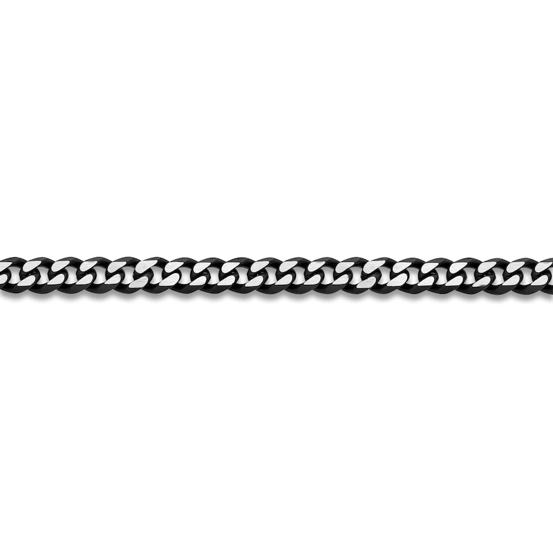 Main Image 2 of Curb Chain Necklace 8mm Stainless Steel & Black Ion Plating 18"