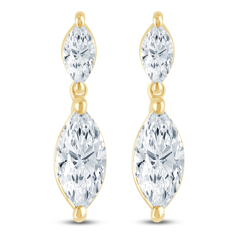 Main Image 1 of Pnina Tornai Marquise-Cut Lab-Grown Diamond Dangle Earrings 1-1/4 ct tw 14K Yellow Gold