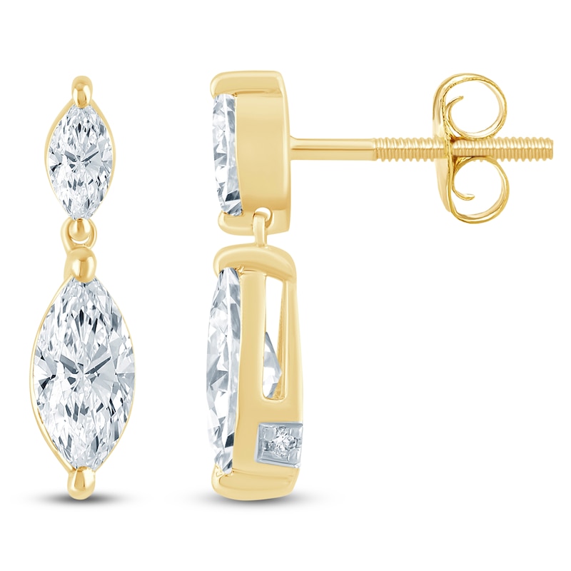 Main Image 3 of Pnina Tornai Marquise-Cut Lab-Grown Diamond Dangle Earrings 1-1/4 ct tw 14K Yellow Gold