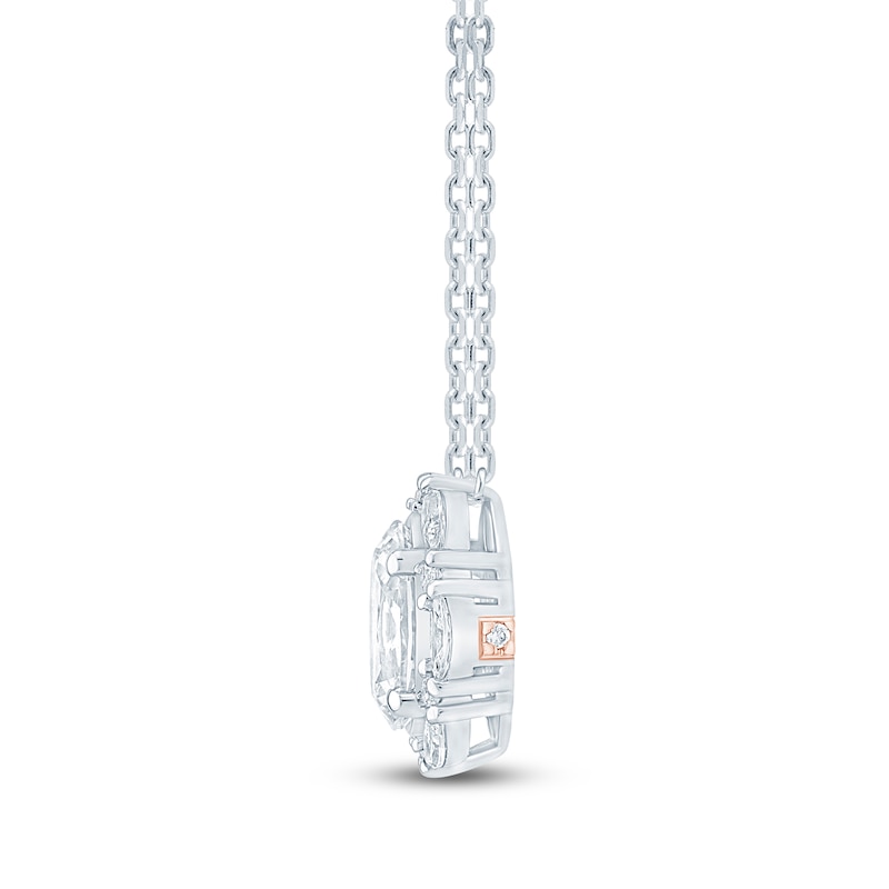 Main Image 2 of Pnina Tornai Oval-Cut Lab-Grown Diamond Halo Necklace 1-7/8 ct tw 14K White Gold 18"