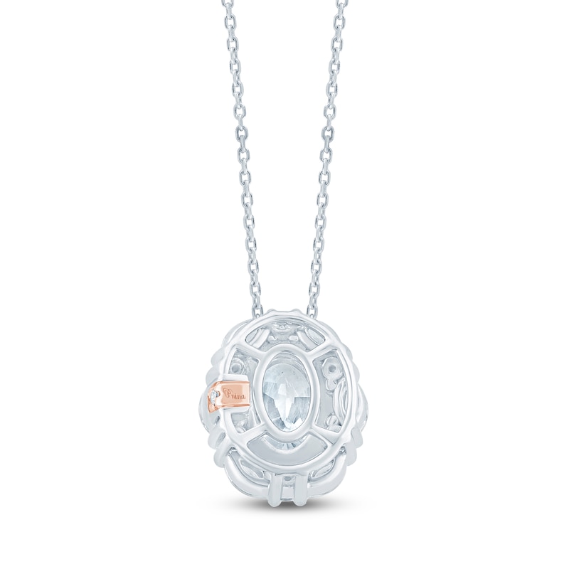 Main Image 3 of Pnina Tornai Oval-Cut Lab-Grown Diamond Halo Necklace 1-7/8 ct tw 14K White Gold 18"