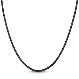 Foxtail Chain Necklace 2.5mm Black Ion-Plated Stainless Steel 30"