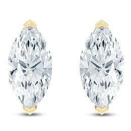 Pnina Tornai Marquise-Cut Lab-Grown Diamond Solitaire Stud Earrings 1 ct tw 14K Yellow Gold (VS2/F)