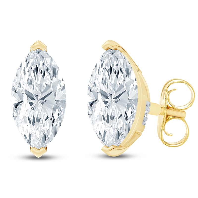Main Image 2 of Pnina Tornai Marquise-Cut Lab-Grown Diamond Solitaire Stud Earrings 1 ct tw 14K Yellow Gold (VS2/F)
