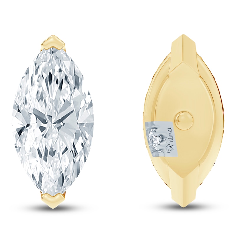 Main Image 4 of Pnina Tornai Marquise-Cut Lab-Grown Diamond Solitaire Stud Earrings 1 ct tw 14K Yellow Gold (VS2/F)