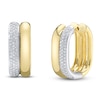 Thumbnail Image 2 of Shy Creation Diamond Half-and-Half Hoop Earrings 1/3 ct tw 14K Two-Tone Gold