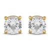 Thumbnail Image 1 of Men's White Lab-Created Sapphire Solitaire Stud Earrings 10K Yellow Gold