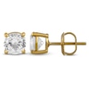 Thumbnail Image 2 of Men's White Lab-Created Sapphire Solitaire Stud Earrings 10K Yellow Gold