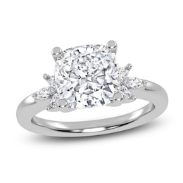 Cushion-Cut Lab-Grown Diamond Engagement Ring 3-1/6 ct tw 14K White Gold
