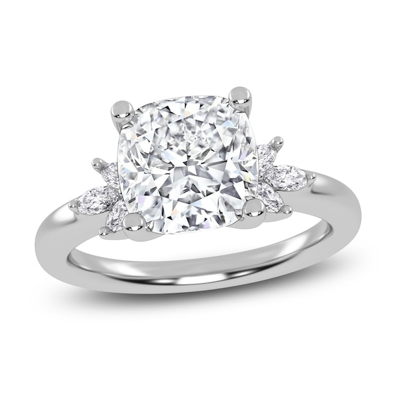 Cushion-Cut Lab-Grown Diamond Engagement Ring 3-1/6 ct tw 14K White Gold