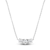Thumbnail Image 1 of Jared Signature Lab-Grown Diamond Three-Stone Necklace 1/2 ct tw 14K White Gold 18"