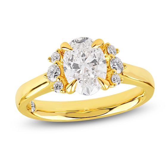 Storied Diamond Desert Sands of Eternity Oval-Cut Diamond Engagement Ring 1-3/4 ct tw 18K Yellow Gold