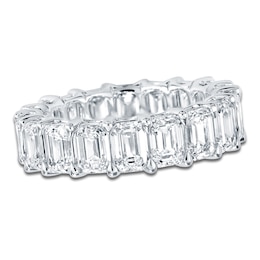 Certified Emerald-Cut Diamond Eternity Band 7-5/8 to 9-5/8 ct tw 14K White Gold
