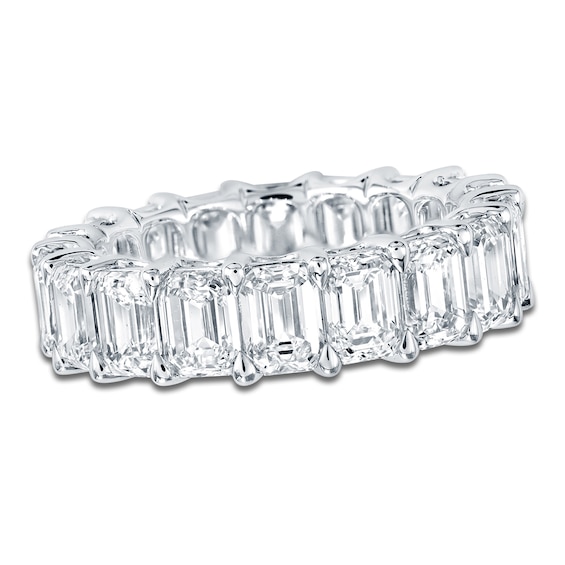 Certified Emerald-Cut Diamond Eternity Band 7-5/8 to 9-5/8 ct tw 14K White Gold