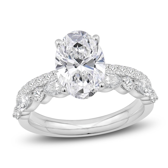 Certified Oval-Cut Lab-Grown Diamond Engagement Ring 2-3/4 ct tw 14K White Gold