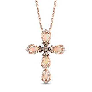 Le Vian Natural Opal Necklace 1/4 ct tw Diamonds 14K Strawberry Gold