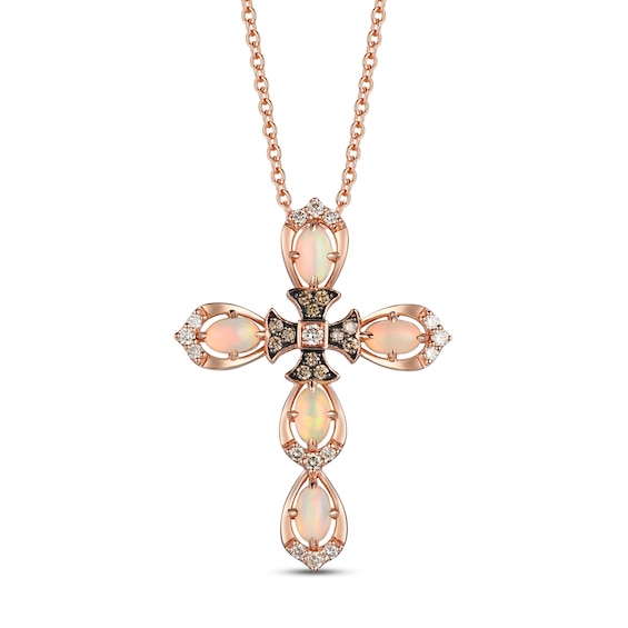 Le Vian Natural Opal Necklace 1/4 ct tw Diamonds 14K Strawberry Gold