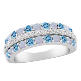 Birthstone Multi-Row Band Ring (2 Stones)