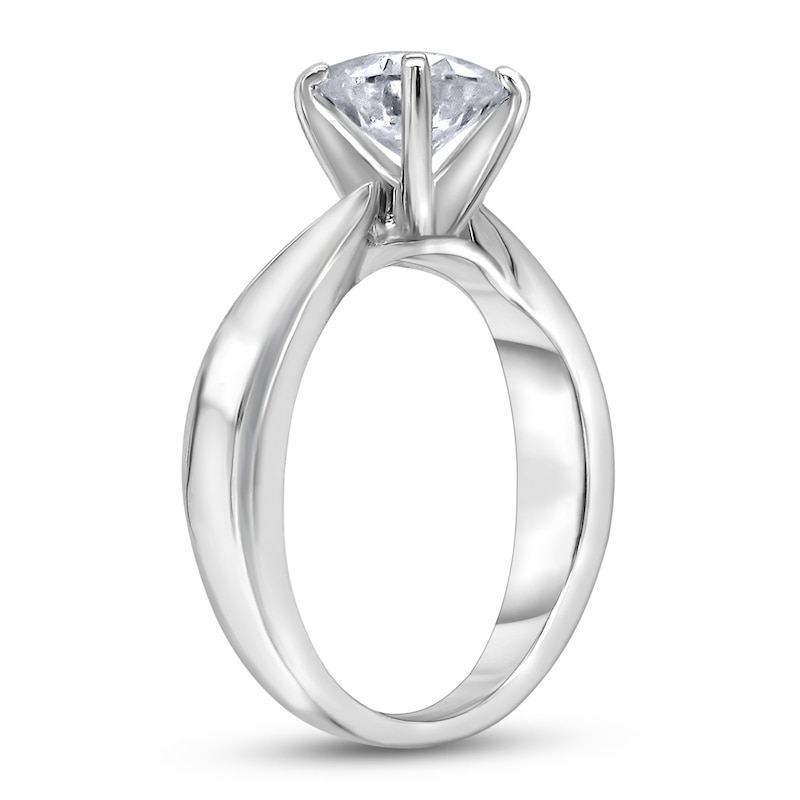 Main Image 2 of Diamond Solitaire Concave Engagement Ring 1-1/2 ct tw Round 14K White Gold (I2/I)