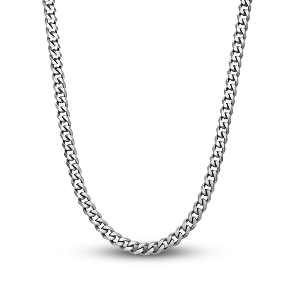Men's Solid Curb Chain Necklace Stainless Steel 8mm 24"