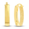 Thumbnail Image 0 of Satin/Polished Oval Hoop Earrings 14K Yellow Gold 28mm