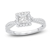 Thumbnail Image 1 of Diamond Engagement Ring 1 ct tw Princess/Round 14K White Gold