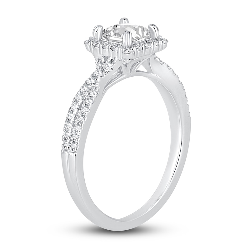 Main Image 2 of Diamond Engagement Ring 1 ct tw Princess/Round 14K White Gold