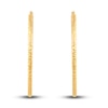 Thumbnail Image 2 of Diamond-Cut Round Tube Hoop Earrings 14K Yellow Gold