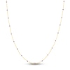Thumbnail Image 1 of Solid Station Necklace Lilac Enamel 14K Yellow Gold 18"