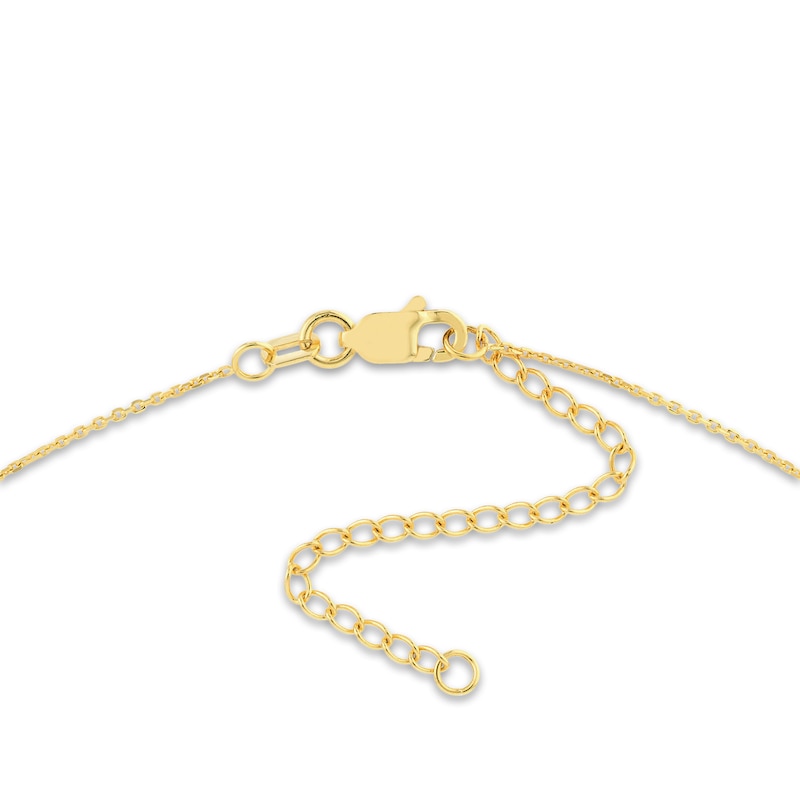 Main Image 3 of Large Circle Station Necklace 14K Yellow Gold 16" Adj.