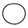 Marco Dal Maso Men's Thin Black Leather Bracelet Sterling Silver 8"
