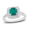 Thumbnail Image 0 of Natural Emerald Engagement Ring 1/4 ct tw Diamonds 14K White Gold