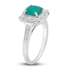Thumbnail Image 1 of Natural Emerald Engagement Ring 1/4 ct tw Diamonds 14K White Gold