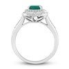 Thumbnail Image 2 of Natural Emerald Engagement Ring 1/4 ct tw Diamonds 14K White Gold