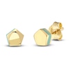 Thumbnail Image 1 of Pentagon Stud Earrings Turquoise Enamel 14K Yellow Gold