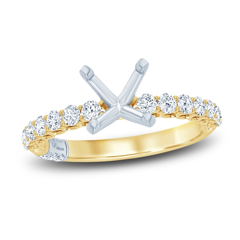 Pnina Tornai Lab-Created Diamond Engagement Ring Setting 1/2 ct tw Round 14K Yellow Gold