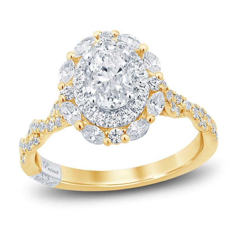 Main Image 1 of Pnina Tornai Diamond Engagement Ring 1-1/2 ct tw Oval/Marquise/ Round 14K Yellow Gold