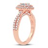 Thumbnail Image 2 of Diamond Double Halo Engagement Ring 1 ct tw Pear/Round 14K Rose Gold