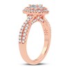 Thumbnail Image 1 of Diamond Double Halo Engagement Ring 1 ct tw Pear/Round 14K Rose Gold